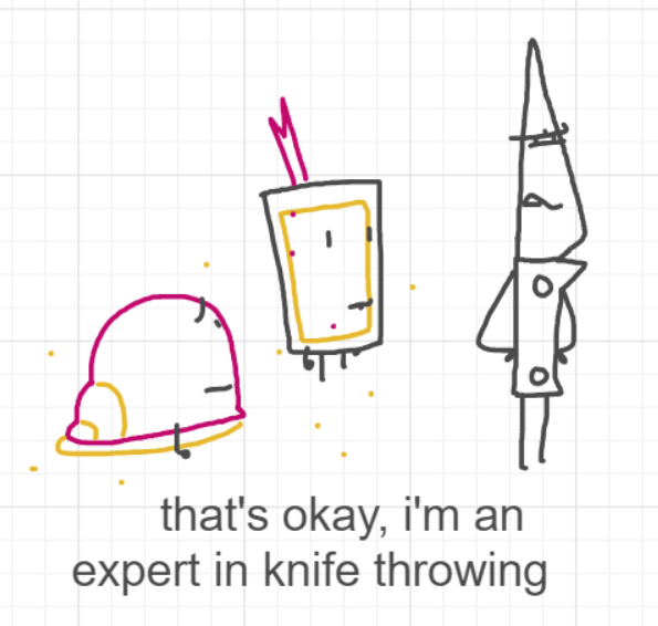 A panel from Ready Oar Knot, episode three of the Board Boards object show by Furretwalk/WalkingFurret.